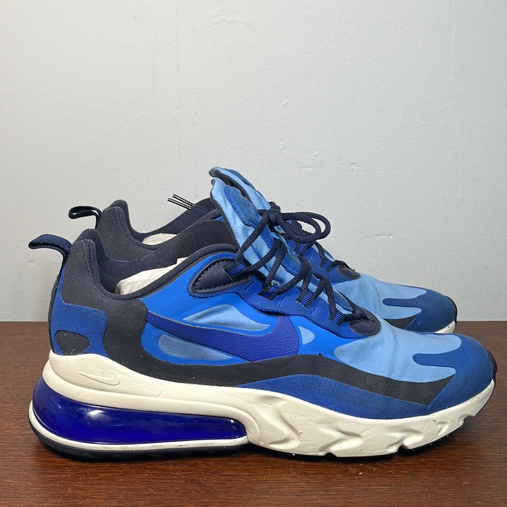 Nike Air Max 270 React Triple Blue Sneakers Men’s Size 10